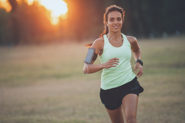 Soft Tissue Lower Limb Injury Prevention Woman running outdoors in summer