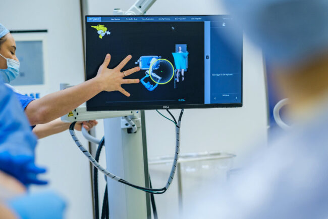 Mako robotic surgery on screen