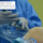 Surgeon performing knee surgery